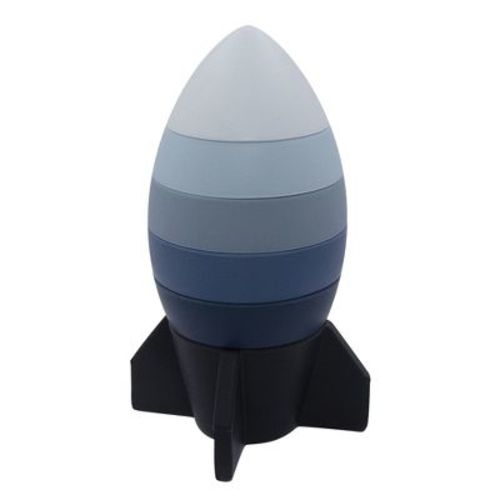 Living Textiles|PLAYGROUND Silicone Rocket Ship Stacker