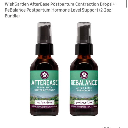 Amazon.com: WishGarden AfterEase Postpartum Contraction Drops + ReBalance Postpartum Hormone Level Support (2-2oz Bundle) : Health & Household
