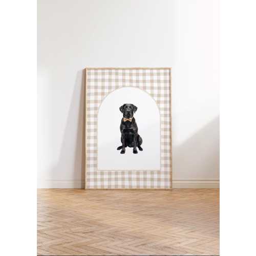Black Labrador Nursery Print: Neutral Dog Art (Digital Download)