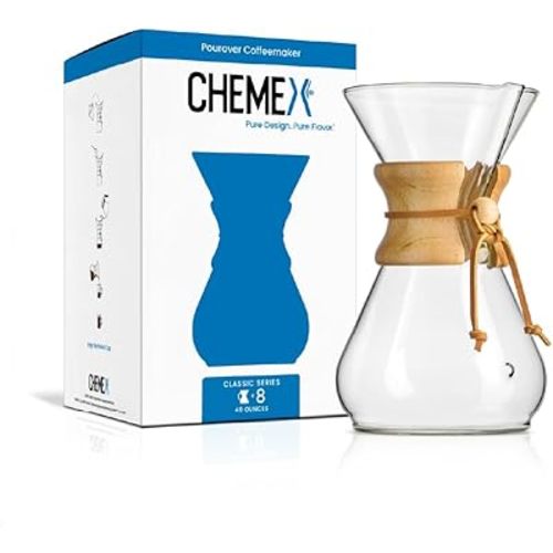 Chemex Pour-Over Glass Coffeemaker - Classic Series - 8-Cup - Exclusive Packaging