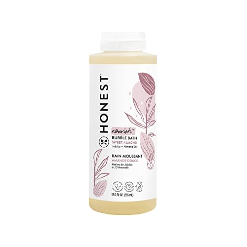 The Honest Company Foaming Bubble Bath | Gentle for Baby | Naturally Derived, Tear-free, Hypoallergenic | Sweet Almond Nourish, 12 fl oz