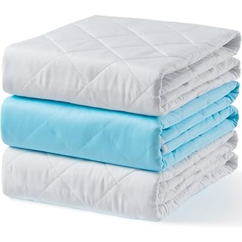 KANECH Washable Underpads 18"x24" (3 Pack), Waterproof Reusable Incontinence Bed Pads for Chair, Crib, Car Seat, Sofa, Wheelchair, Small Size