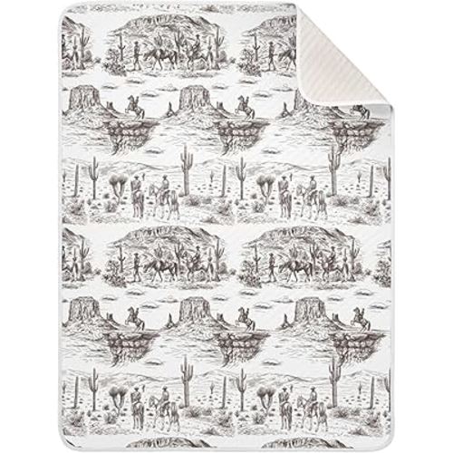 Cowboys Baby Blanket for Boys Girls Southwest Cowboy Nursery Swaddling Wrap Western Desert Soft Unisex Toddler Newborn Blanket Receiving Blankets Stroller Crib, 30x40 Inch