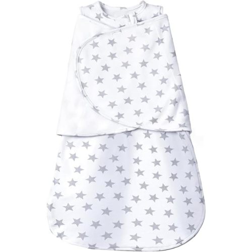 Baby Swaddle,Adjustable Wearable Baby Sleep Sack XL,Miracle Swaddles for Babies Large,100% Cotton,6-12 Months(Gray Stars)