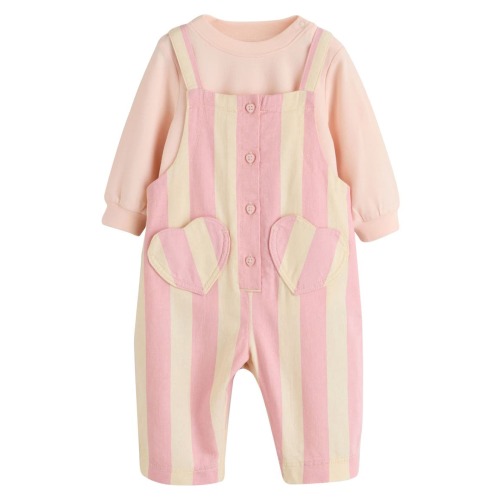 Kids' Stripe Overalls & Bodysuit Set