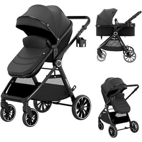 Accombe 2-in-1 Convertible Baby Stroller for Newborn to Toddler