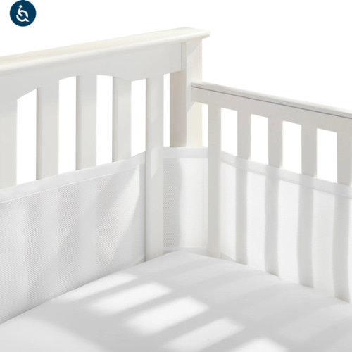 HALO Breathable Mesh Crib Liner for Full Sized Crib in White