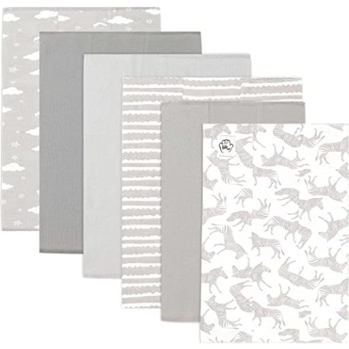 Baby Burp Cloths - 6 Pack Large 100% Cotton - Washcloths Double Layered Absorbent Burping Cloth Extra Absorbent Baby Burp Cloth Extra Soft for Boys and Girls - Grey