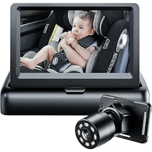 Itomoro Baby Car Mirror, View Infant in Rear Facing Seat with Wide Crystal Clear View,360° Rotation Plug and Play Easy Install baby car monitor 1080p