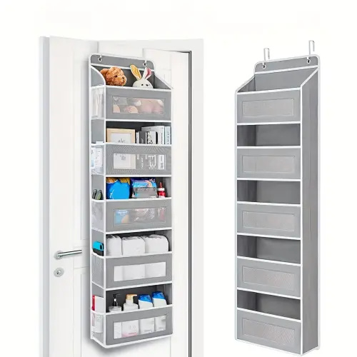 Over-the-Door Hanging Storage Box 4-Tier Fabric Organizer with Large Pockets Ideal for Bedroom Bathroom Pantry Organization Home Spacesaving Solution Compact Functional Sturdy Lightweight Organizer Container Shelf - TikTok Shop