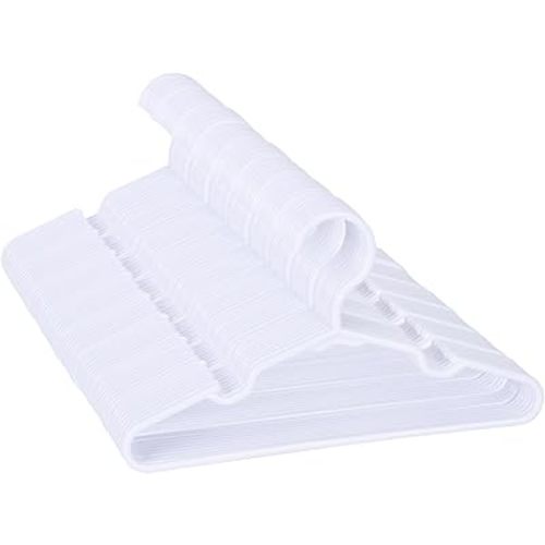 80 Pack White Kids Hangers 11.6 Inch - Baby Clothes Hangers for Toddler & Child, Durable Plastic Children's Hangers for Closet, Pants, Coats, Skirts (Non-Slip, Space-Saving)
