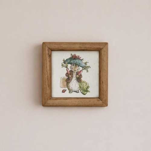 Tiny Framed Peter Rabbit - Beatrix Potter: Miniature Artwork, Vintage Wall Art Decor