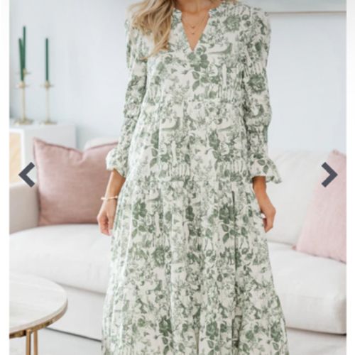 NURSING COLLECTION: What A Surprise Olive Toile Midi Dress