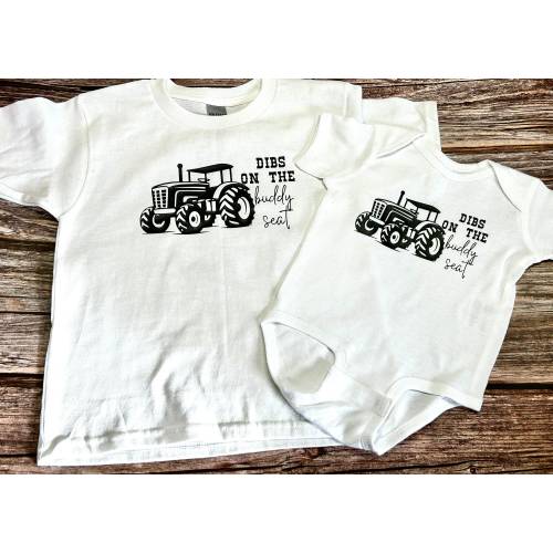 Buddy Seat Shirt, Dibs On The Buddy Seat, Tractor Onesie, Farm Onesie, Tractor Shirt, Farm Kid Shirt, Baby Gift,