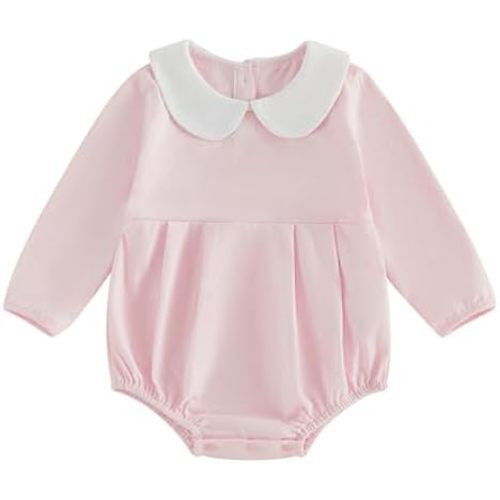 Baby Boy Girl Bubble Romper Infant Long Sleeve Collar