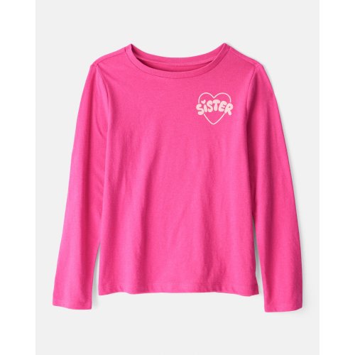 Girls Sisterhood Long-Sleeve Graphic Tee - Pink | Carter's