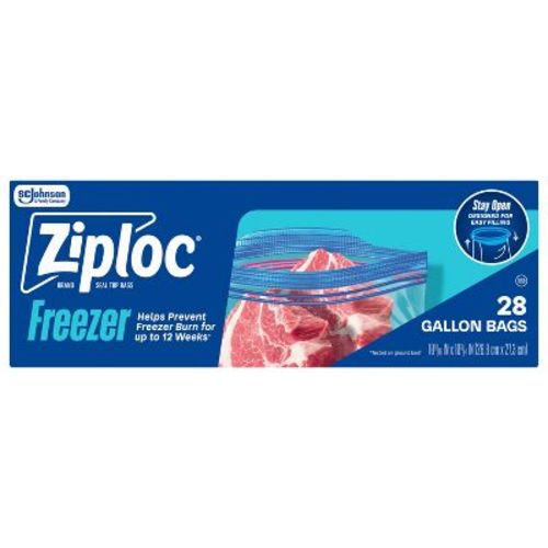 Ziploc Gallon Freezer Bags for Food Storage and Meal Prep - 28ct