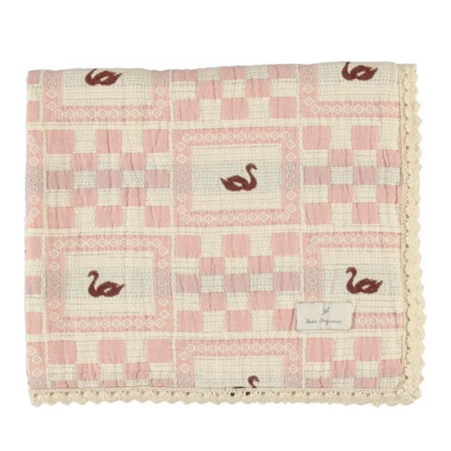 Swan Organic Cotton Blanket | Pink