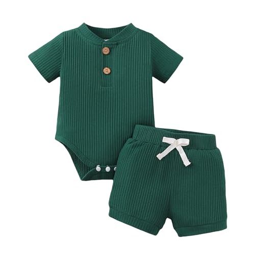 Jecson Newborn Boy Clothes Baby Boy Outfits Set Baby Boy Summer Clothes Soft Cotton Short Sleeve Top and Shorts for 0-18M