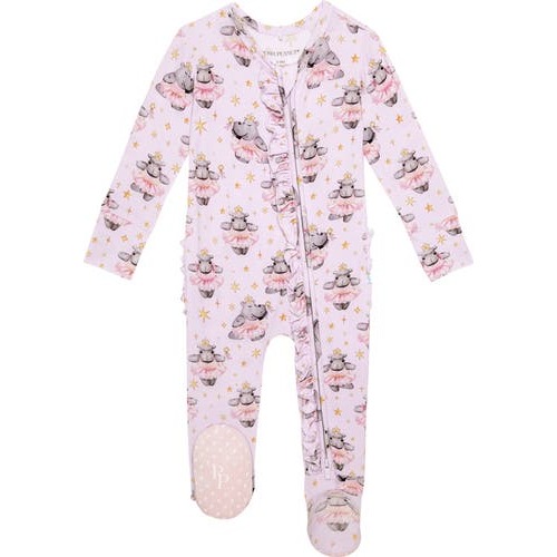Philomena Ruffle Zip Footie, 0-3M
