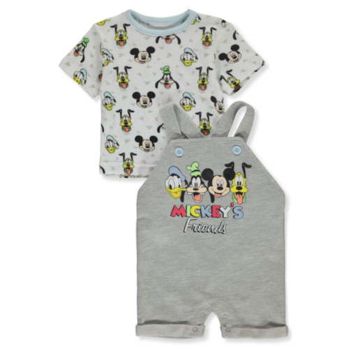Disney Mickey Mouse 2 Piece T-Shirt and Shortall Set, Infant Boys Outfit (0-24 Months)