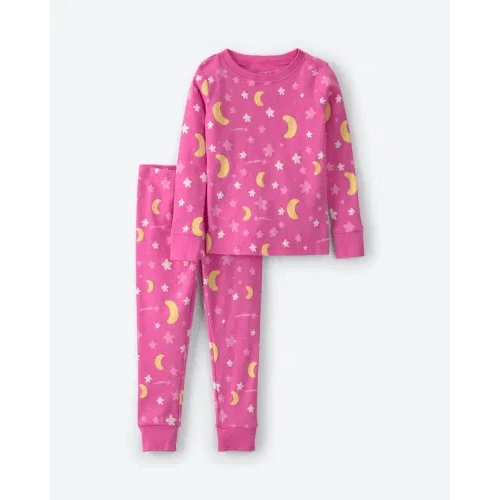 Toddler Girl 2-Piece Star Glow in the Dark 100% Cotton Snug Fit Pajama Set - Pink | Carter's