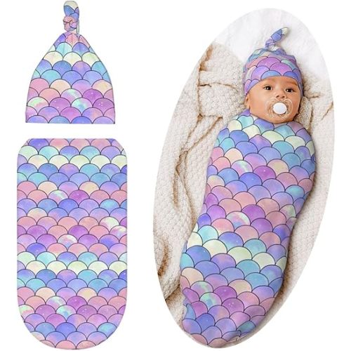 Swaddle Blanket, Soft Swaddling Blanket Baby Clothes, Mermaid Theme Baby Stuff