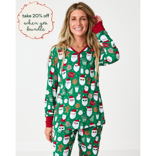 Cookies for Santa Women's Long Sleeve Pajama Top | Little Sleepies