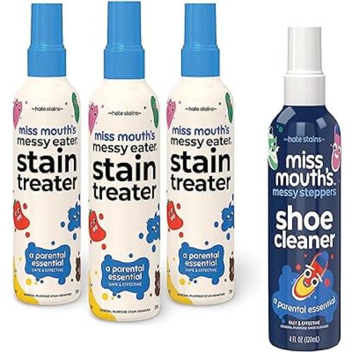 Miss Mouth's Messy Eater Stain Treater 3 pack and Messy Steppers Shoe Cleaner