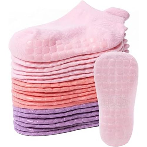 Non-Slip Baby Cotton Ankle Socks with Grippers for Toddler Walking