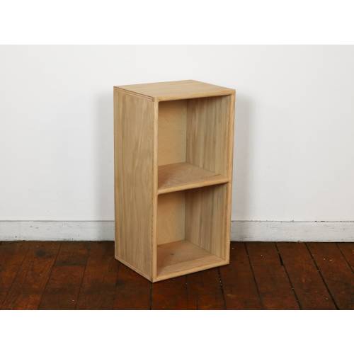 OAK Two Cube Wood Bookshelf Finished