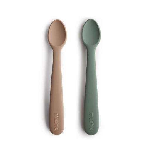 Silicone Feeding Spoons (Dried Thyme/Natural) 2-Pack – Mushie