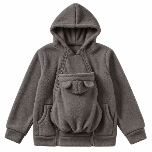 MamaRaya 2-in-1 Sherpa Fleece Babywearing Jacket