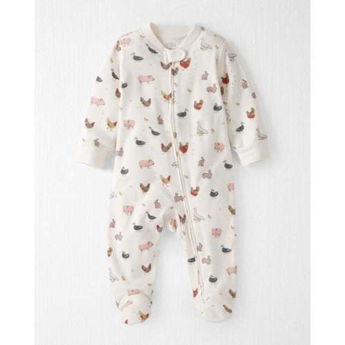 Baby Organic Cotton Sleep & Play Pajamas in Farm Friends Print - Little Planet | Carter's