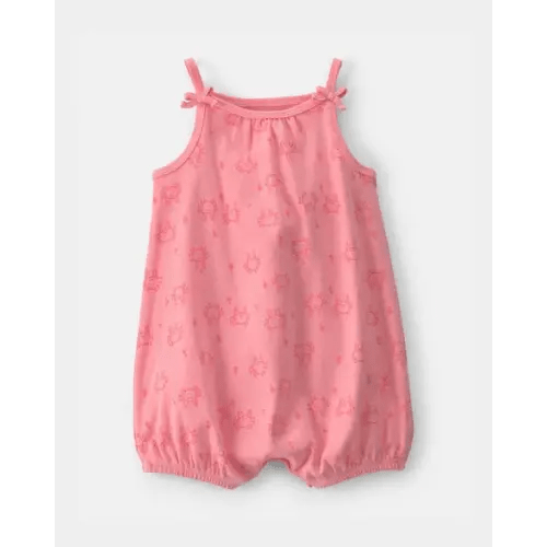 Baby Girl Crab Sleeveless Romper - Pink | Carter's