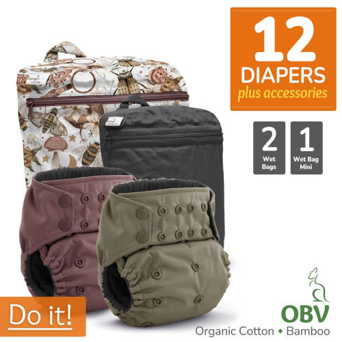 Cloth Diaper Bundle - Do It! | Rumparooz G3 OBV Organic :: 12 pack+
