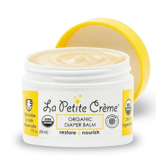La Petite Creme Diaper Balm - Healing & Nourishing Diaper Rash Cream, 1 oz | Moisturizer & Skin Cleanser, Liniment, Diaper Rash Cream, USDA Certified, EWG Verified, Organic Ingredients