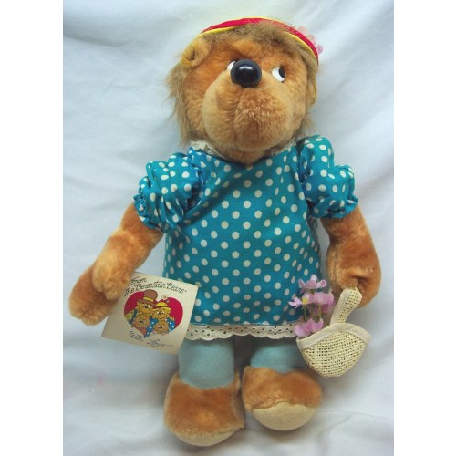 Vintage 1984 Mattel Emotions Berenstain Bears MAMA BEAR 13" Plush Stuffed Animal Toy 1980's w/ Tag