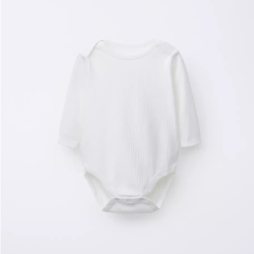 THREE-PACK OF LONG SLEEVE BODYSUITS - Oyster-white
