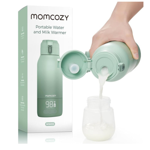 Momcozy Portable Milk Warmer for Travel – Dual Heating Modes for Breast Milk & Water, Portable Bottle Warmer with Fast Heating & Long Battery Life, 17 Ounces Large Capacity to Meet Your All-Day Needs
