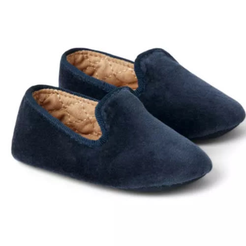 Baby Dark Marine Baby Velvet Loafer by Janie and Jack