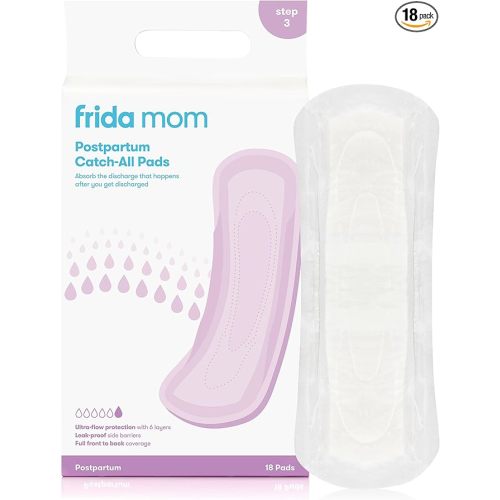 Frida Mom Postpartum Pads, Leak Proof Feminine Care Maxi Pads, 6 Layers of Protection for Maximum Absorbency (18ct)