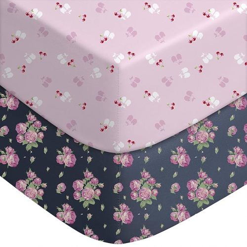 Yoofoss Baby Crib Sheets for Boys Girls, Fitted Crib Sheet 2 Pack for Standard Crib and Toddler Mattress, Super Soft Microfiber Baby Sheet 28x52x8in(Green+Leaf)