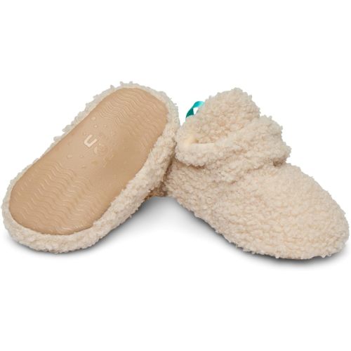Ten Little Sherpa Baby Booties, Recycled Fleece Non-Slip Newborn Booties