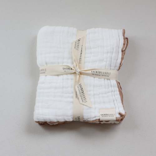 Organic Cotton Baby Blanket Blanc