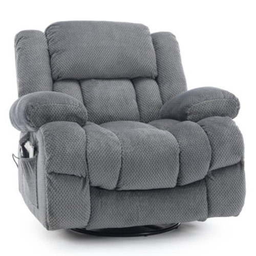 Latitude Run® Kinue 41.3" W Swivel Upholstered Recliner with Massage and Heat & Reviews | Wayfair