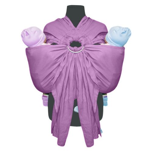 Pink Tandem Ring Sling for Twins – 100% Linen Cotton Blend Baby Carrier | Ergonomic Twin Baby Sling for Hip Carry | Soft, Adjustable & Breathable Ring Sling for Newborns to Toddlers up to 60 lbs