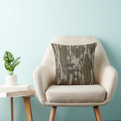 Bottomland Camo Skin Dog and Ducks Throw Pillow | Zazzle