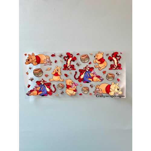 Winnie the Pooh UV DTF Cup Wrap, uvdtf stickers for cups and tumblers