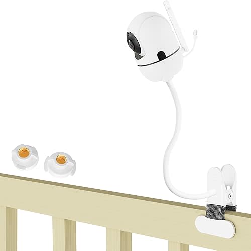 Flexible Baby Monitor Mount for HelloBaby HB6550/HB65/HB66/HB248,ANMEATE SM935E Baby Camera Mount Adjustable Clip Clamp Mount Long Gooseneck Arm,Baby Monitors Holder No Tools or Wall Damage 15.7 inch